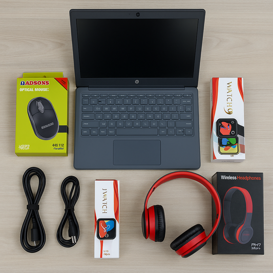 8 in 1 Laptop Deal - Laptop , Smart Watch , Mouse And Accessories