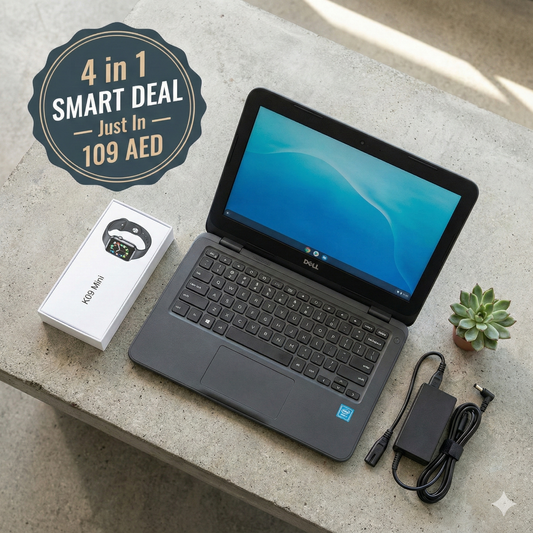 4 in 1 smart deal | Chromebook Laptop | Smart watch | Laptop charger and cable | Just in 119 AED