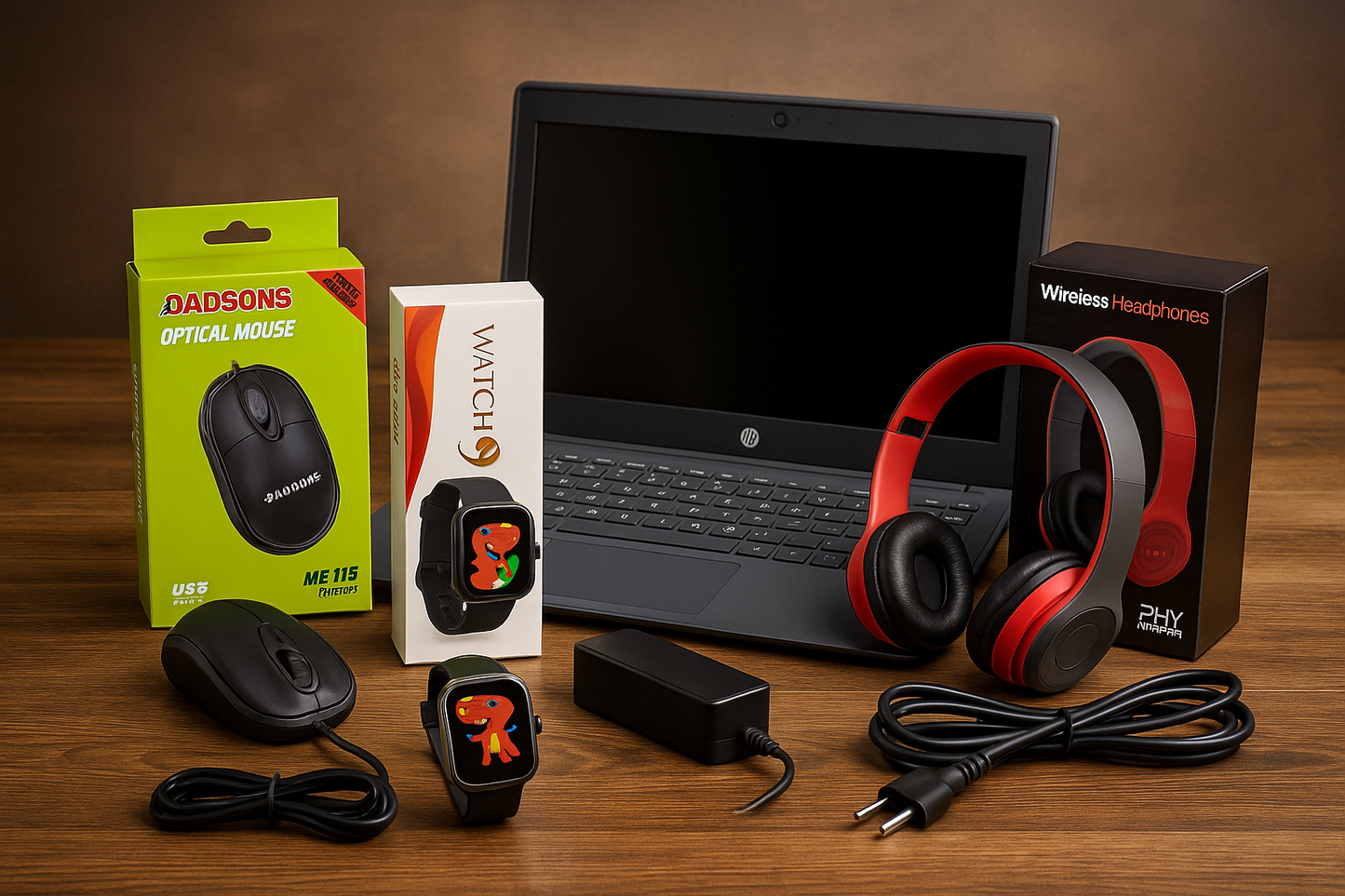 8 in 1 Laptop Deal - Laptop , Smart Watch , Mouse And Accessories