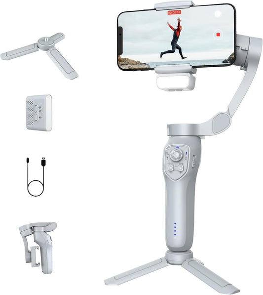 L7C Pro Gimbal, 3-Axis Phone Gimbal, Android and iPhone Gimbal, Vlogging Stabilizer YouTube and TikTok Videos, UAE Version with Official Warranty Support, Gimbal for mobile phones